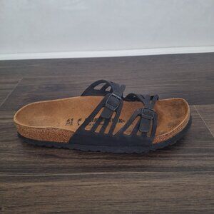 💙 Birkenstock Black Granada Sandals Size 10/10.5 Leather Comfy Boho Preppy